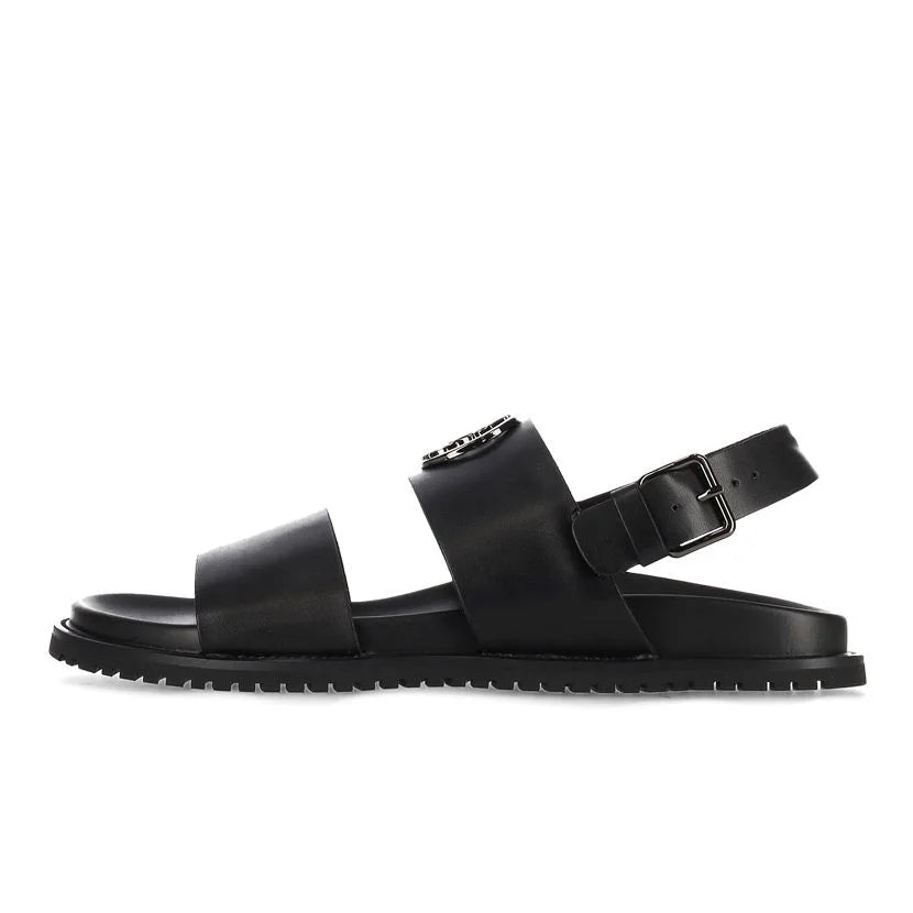 Polo Sandals Mens Moulded Leather Trim Black