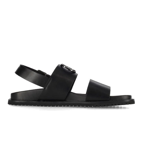 Polo Sandals Mens Moulded Leather Trim Black