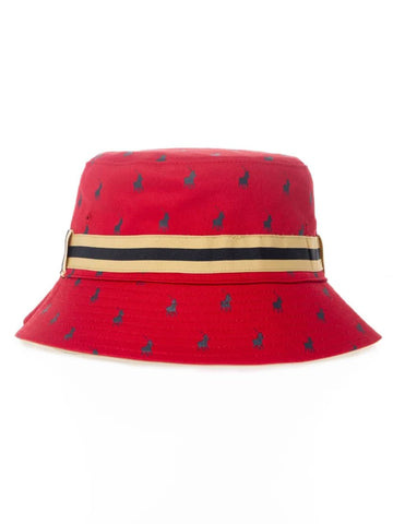 Polo Bucket Reversible Monogram Stone/Red