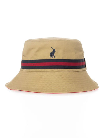 Polo Bucket Reversible Monogram Stone/Red