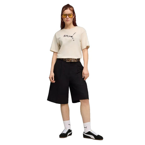 Puma T-Shirt Womens Ess Graphic Animal Cream