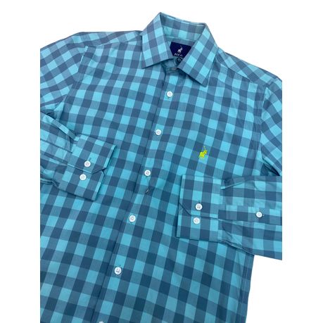 Polo Shirt Mens Long-Sleeve Teal
