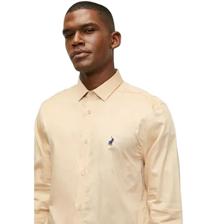 Polo Shirt Mens Long-Sleeve Essential Sateen Stone