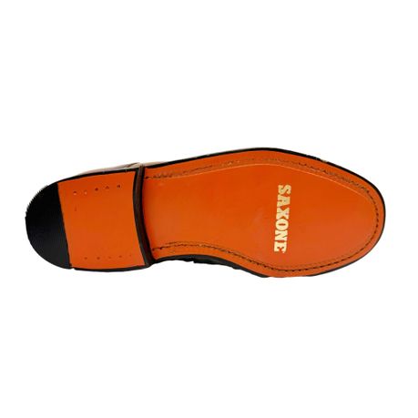 Saxone Formal Shoe 32073 Croc Walnut Brown