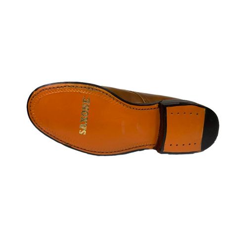 Saxone Formal Shoe 32001 Gloss Plain Tan