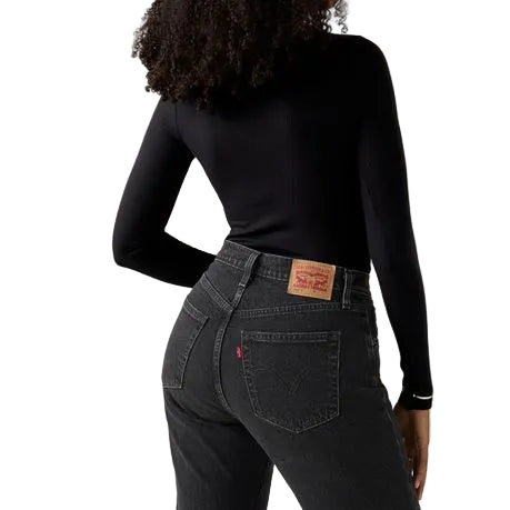 Levis Jeans Ladies 501 High Curve Stretch Washed Black