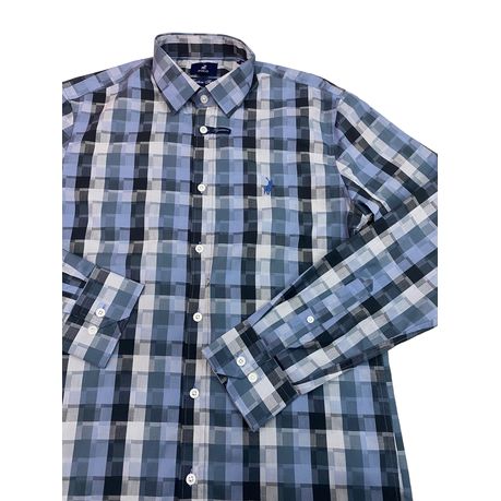 Polo Shirt Mens Long-Sleeve Signature Grey