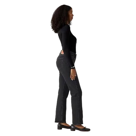 Levis Jeans Ladies 501 High Curve Stretch Washed Black