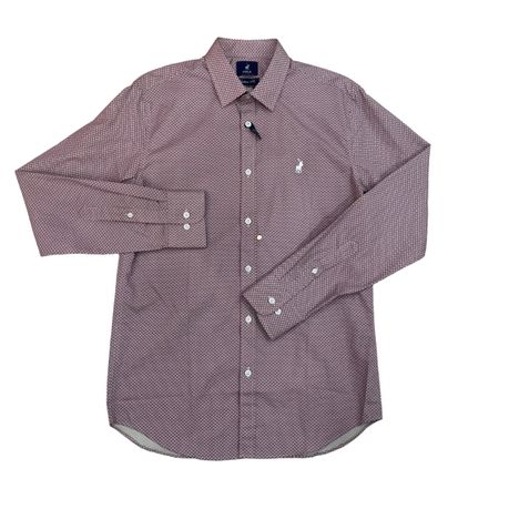 Polo Shirt Mens Long-Sleeve Signature Burgandy