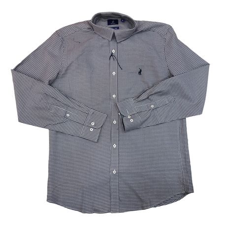 Polo Shirt Mens Long-Sleeve Signature Pattern Grey