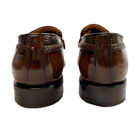 Saxone Formal Shoe 32073 Croc Walnut Brown