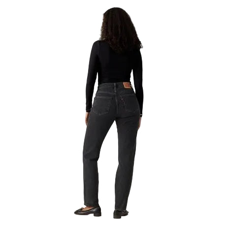 Levis Jeans Ladies 501 High Curve Stretch Washed Black
