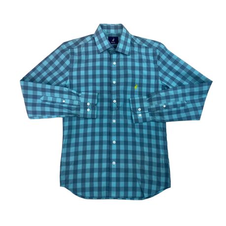 Polo Shirt Mens Long-Sleeve Teal