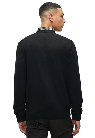 Polo Cardigan Black