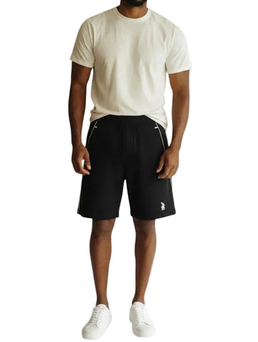 Polo Shorts Sport Sweat Panelled Black