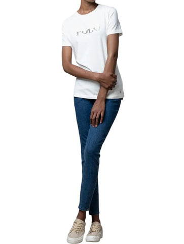 Polo T-Shirt Ladies Imbali Sequin Off White