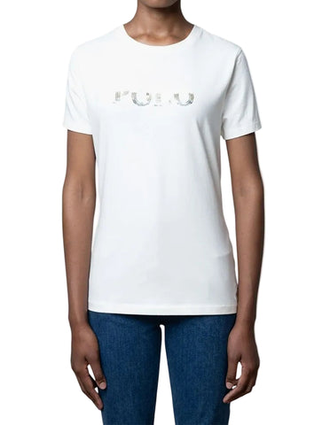 Polo T-Shirt Ladies Imbali Sequin Off White