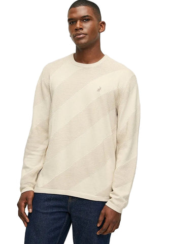 Polo Knitwear Diagonal Texture Stone