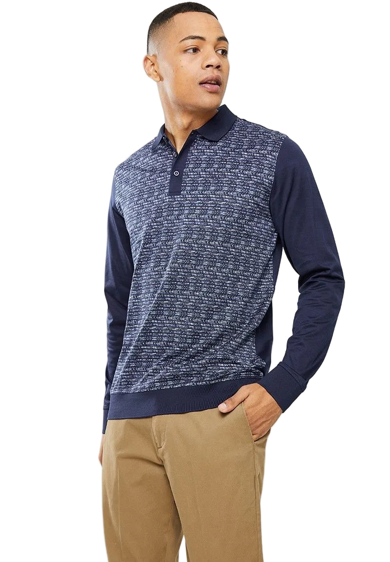 Jonathan D Long-Sleeve Golfer Merc Navy