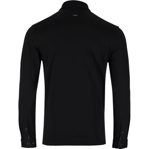 Polo Golfer Long-sleeve Mercerized Black/Blue