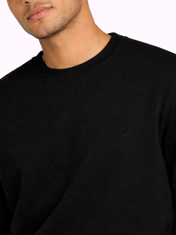 Polo Sweater Essential Fleece Black