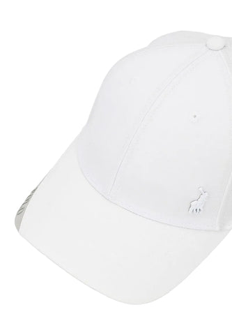 Polo Cap Metal Pony Fitted Peak White