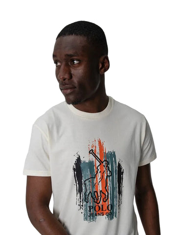 Polo T-Shirt Logo Ecru Cream