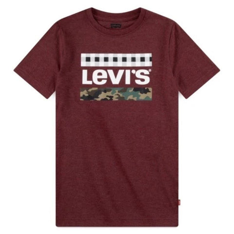 Levis Kids T-Shirt Checkered Maroon