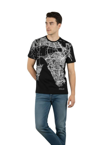 Polo T-Shirt Ss Printed Graphic Black