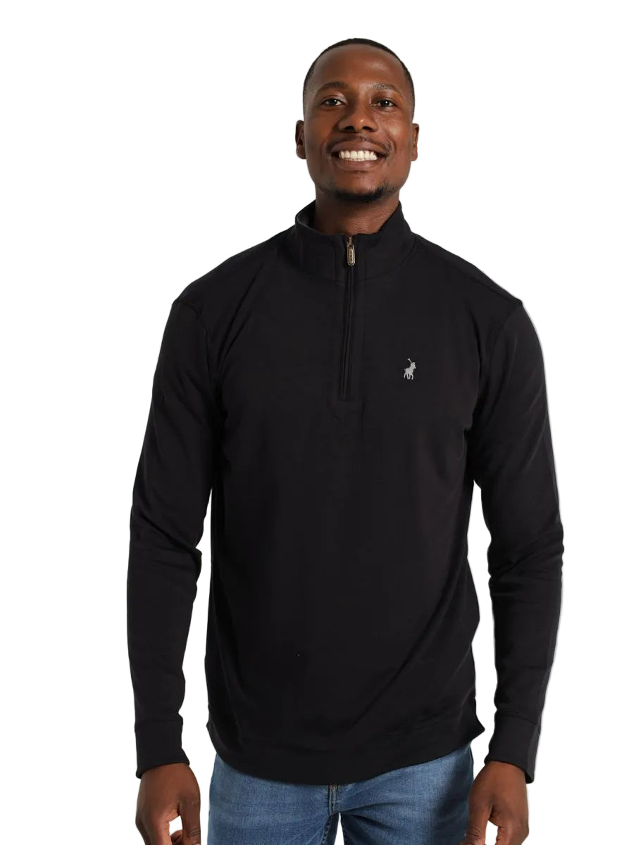Polo Sweater 1/4 Zip Black