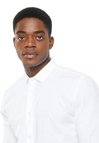Polo Shirt Mens Christian Long-Sleeve Classic Slim White