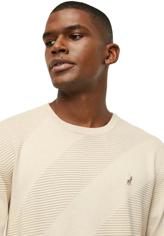 Polo Knitwear Diagonal Texture Stone