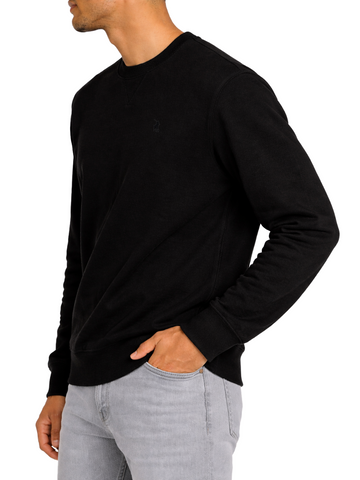 Polo Sweater Essential Fleece Black