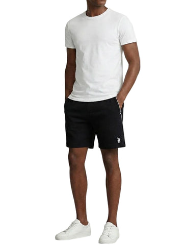 Polo Shorts Sport Sweat Panelled Black