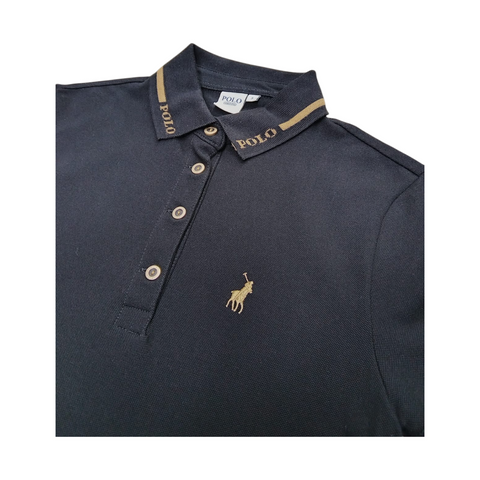 Polo Dress Ladies Jenny Golfer Jaquard Black