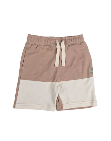 Polo Short Set Boys Mandala Colour Blocked Sand Stone And Khaki