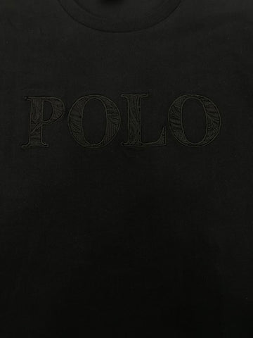 Polo T-Shirt Embroidered Logo Black