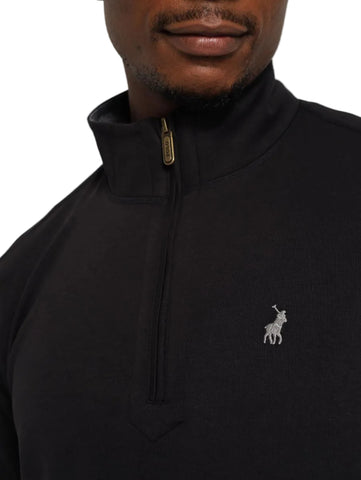 Polo Sweater 1/4 Zip Black