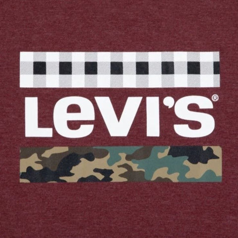 Levis Kids T-Shirt Checkered Maroon