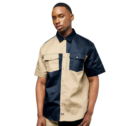 Dickies Brooklyn Short Sleeve Shirt – Navy/Khaki