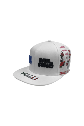 Vialli Straight Cap Gangus Print White