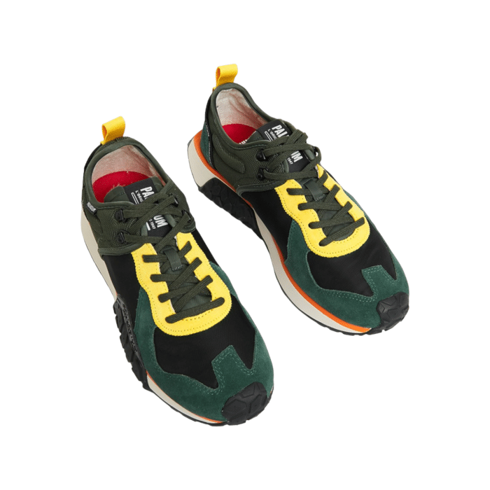 530 125 3 | The Palladium Troop Runner in Duffel Green is a stylish and versatile sneaker designed for urban exploration. Featuring a durable canvas upper and a rugged sole, this shoe offers both comfort and a military-inspired aesthetic, perfect for everyday wear.