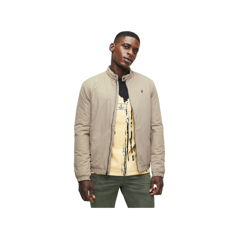 Polo Jackets Mens LS Tech Puffer Harrington Taupe