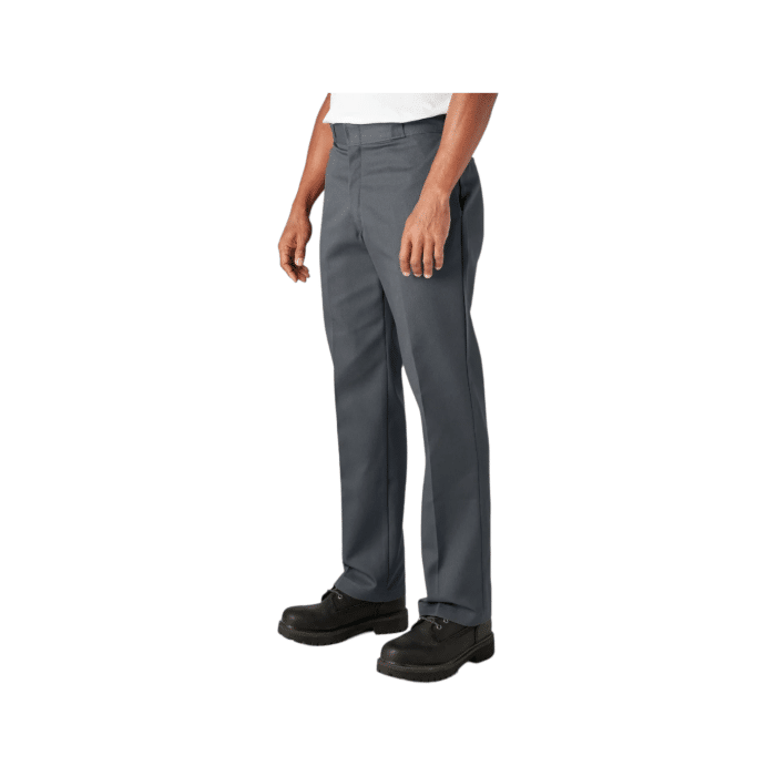 94 3A | The Dickies Trouser 847 Twill Work Pants in Silver Grey are rugged, comfortable work pants made from a durable twill blend, featuring a relaxed fit, wrinkle resistance, and multiple pockets for practical, everyday use.