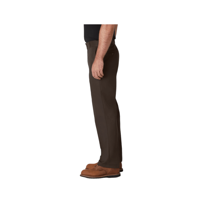 94 5A | The Dickies Trouser 847 Twill Work Pants in Chocolate are rugged, comfortable work pants made from a durable twill blend, featuring a relaxed fit, wrinkle resistance, and multiple pockets for practical, everyday use.