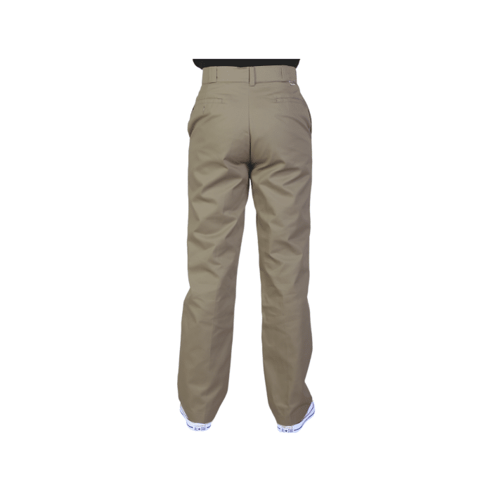 94 6A | The Dickies Trouser 847 Twill Work Pants in Khaki are rugged, comfortable work pants made from a durable twill blend, featuring a relaxed fit, wrinkle resistance, and multiple pockets for practical, everyday use.