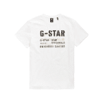 G Star Crew Stencil Originals R T White