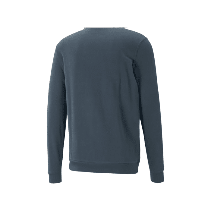 851 14A | The Puma Essential Elevated Sweater in Midnight Blue offers the perfect blend of comfort and style, making it ideal for any occasion. Crafted from a soft, durable cotton-polyester blend, this sweater features the iconic Puma logo, ensuring you look effortlessly cool while staying cozy.