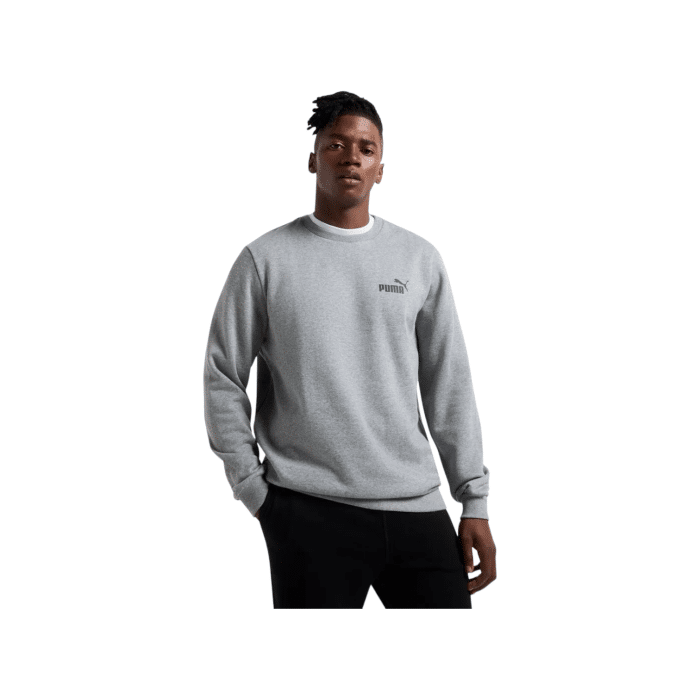 851 1A | The Puma Essential Logo Sweater in Gray Heather offers the perfect blend of comfort and style, making it ideal for any occasion. Crafted from a soft, durable cotton-polyester blend, this sweater features the iconic Puma logo, ensuring you look effortlessly cool while staying cozy.