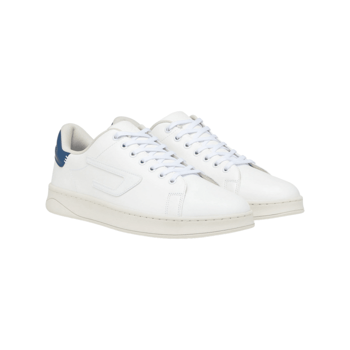 861 24A | The Diesel S-Athene Low in White/Blue offers a sleek and modern design perfect for urban adventures. Crafted with premium materials, these mid-top sneakers provide exceptional comfort and durability, ensuring you stay stylish and supported all day long.